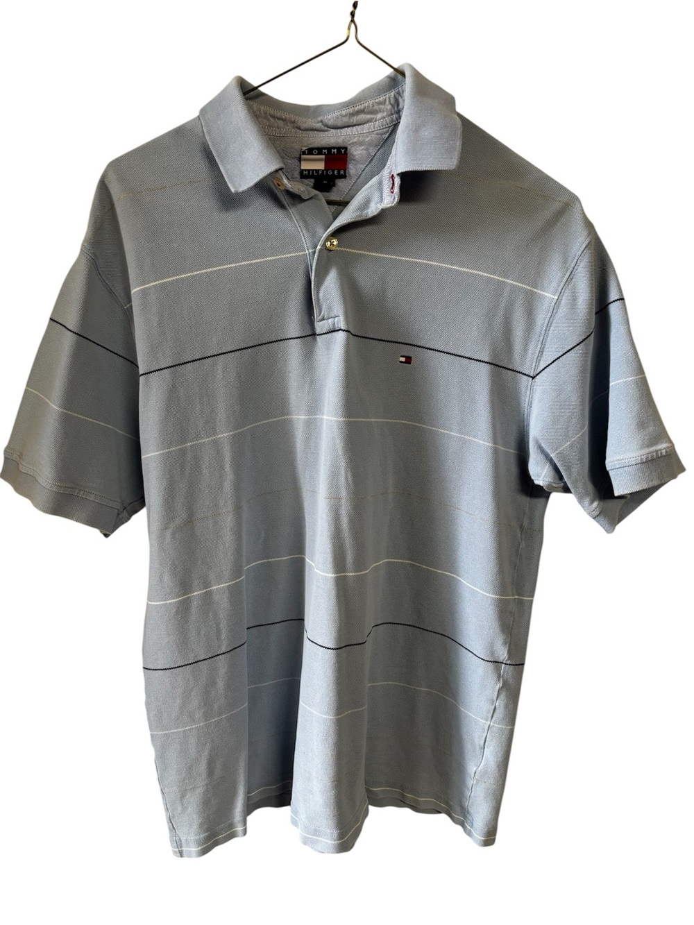Tommy Hilfiger Men's Light Blue Striped Polo